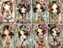 Charger l'image dans la galerie, Papier de riz A5 "Big Eyed Girls" 16 images - Craft Kreatively (CK-RP9536v9)