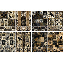 Charger l'image dans la galerie, Papier de riz A4 "Gothic Patchwork" 4 pièces - Craft Kreatively (CK-RP8501v10)