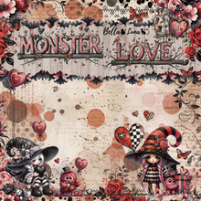 Charger l'image dans la galerie, Bloc 20x20 "Monster Love" - Bella Luna Crafts
