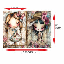 Charger l'image dans la galerie, Papier de riz A5 "Big Eyed Girls" 16 images - Craft Kreatively (CK-RP9536v9)