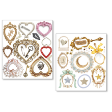 Charger l'image dans la galerie, Whisper Frames - cadres cœurs dorés et roses, clés et cadenas