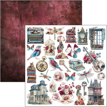 Charger l'image dans la galerie, Bloc papier 30x30 cm « Bohemian Burgundy » - Ciao Bella (CBPM099)