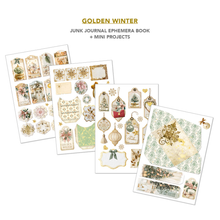 Charger l'image dans la galerie, Junk Journal Golden Winter Ciao Bella, présentation des feuilles et embellissements