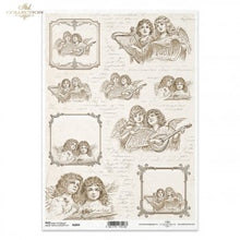 Charger l'image dans la galerie, Papier de riz A4 ITD Collection R2094, scènes vintage et portraits romantiques