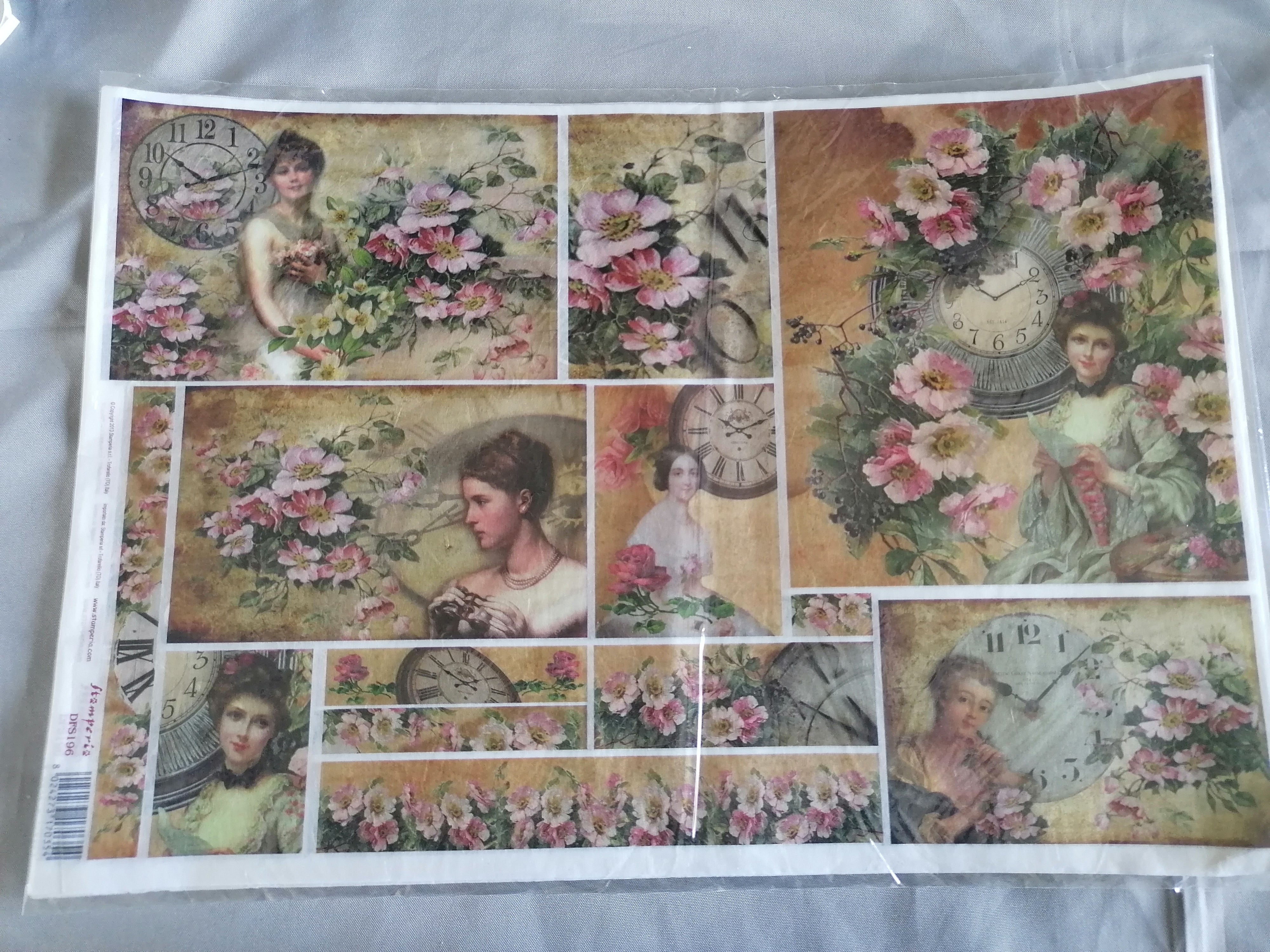 papier de riz A2 "vintage romantique" (DFS196) – Le comptoir créatif de
