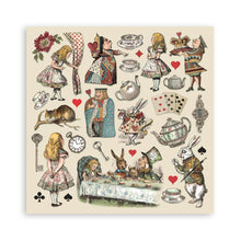 Charger l'image dans la galerie, Bloc papier scrapbooking "Alice in Wonderland" 20x20 cm de Stamperia (SBBS01)