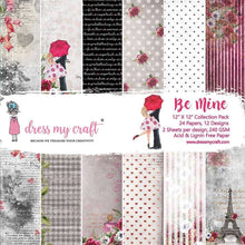 Charger l'image dans la galerie, Bloc Papier Be Mine 30x30 cm - 24 Feuilles - Dress My Craft - DESTOCKAGE