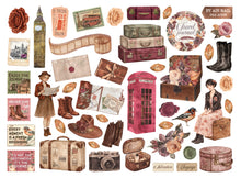 Charger l'image dans la galerie, Motifs des die cuts Our Way : voyageuses, valises, fleurs et monuments londoniens