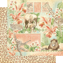 Charger l'image dans la galerie, Wild & Free - feuille animaux safari zèbres, girafes et éléphants fond crème floral