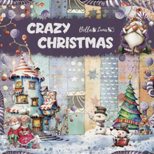 Charger l'image dans la galerie, Bloc Papier 20x20 cm Crazy Christmas - Bella Luna Crafts (BLC-0067/S)

