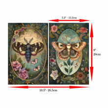 Charger l'image dans la galerie, Papier de riz A4 "Victorian Moths" 6 pièces - Craft Kreatively (CK-RP9542v2)
