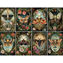 Charger l'image dans la galerie, Papier de riz A4 "Victorian Moths" 6 pièces - Craft Kreatively (CK-RP9542v2)
