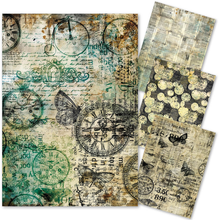 Charger l&#39;image dans la galerie, Papier de riz mixte A4, lot de 4, &quot;Time capsule&quot; de ciao bella (MF001)
