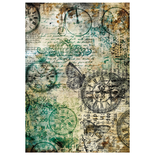 Charger l&#39;image dans la galerie, Papier de riz mixte A4, lot de 4, &quot;Time capsule&quot; de ciao bella (MF001)
