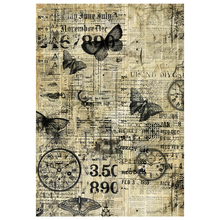Charger l&#39;image dans la galerie, Papier de riz mixte A4, lot de 4, &quot;Time capsule&quot; de ciao bella (MF001)
