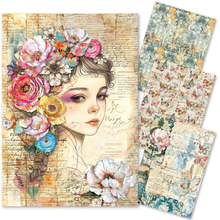 Charger l&#39;image dans la galerie, Papier de riz mixte A4, lot de 4, &quot;Quintessential&quot; de ciao bella (MF003)
