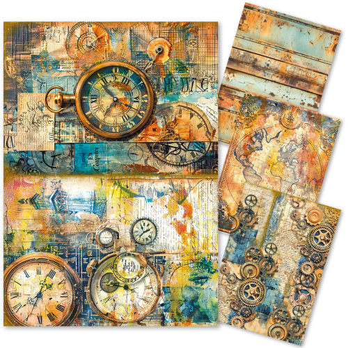 Papier de riz mixte A4, lot de 4, 