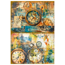 Charger l&#39;image dans la galerie, Papier de riz mixte A4, lot de 4, &quot;past time&quot; de ciao bella (MF004)
