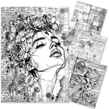 Charger l&#39;image dans la galerie, Papier de riz mixte A4, lot de 4, &quot;Meaningful Memories&quot; de ciao bella (MF005)
