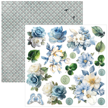 Charger l'image dans la galerie, Eastern Journey - feuille botanique florale bleue et rose
