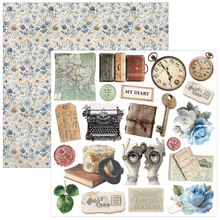 Charger l'image dans la galerie, Eastern Journey - feuille motif carreaux gris double face
