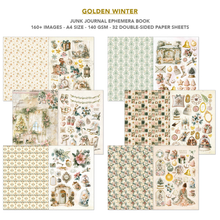 Charger l'image dans la galerie, Junk Journal Golden Winter Ciao Bella, détails des papiers
