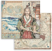 Charger l&#39;image dans la galerie, Bloc Papier de Stamperia 10 feuilles cm 30,5x30,5  - &quot;Sir vagabond in Japan&quot; (SBBL95)
