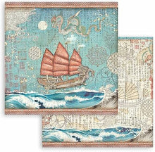 Charger l&#39;image dans la galerie, Bloc Papier de Stamperia 10 feuilles cm 30,5x30,5  - &quot;Sir vagabond in Japan&quot; (SBBL95)
