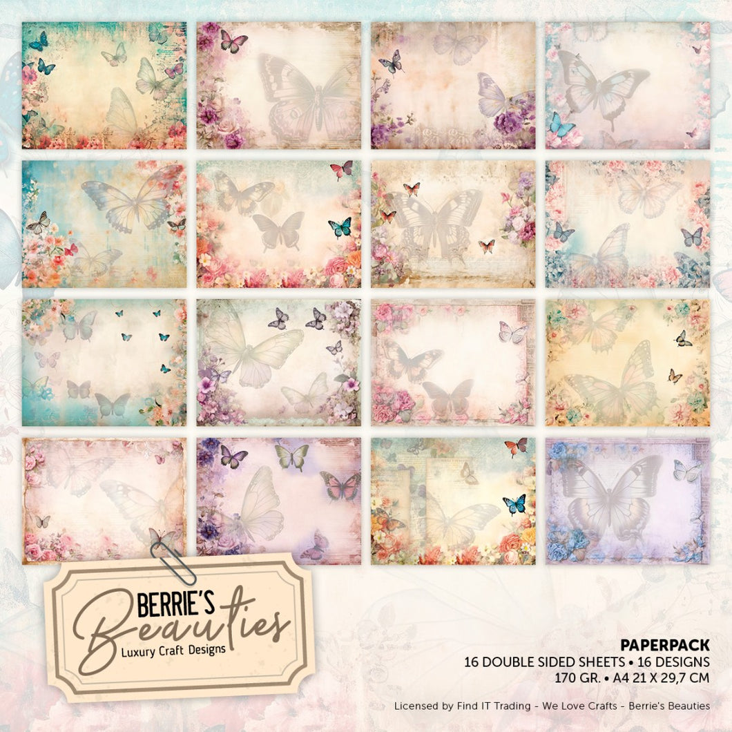 Pack papier - Berries Beauties - Papillons - A4 (BBPPA410012)