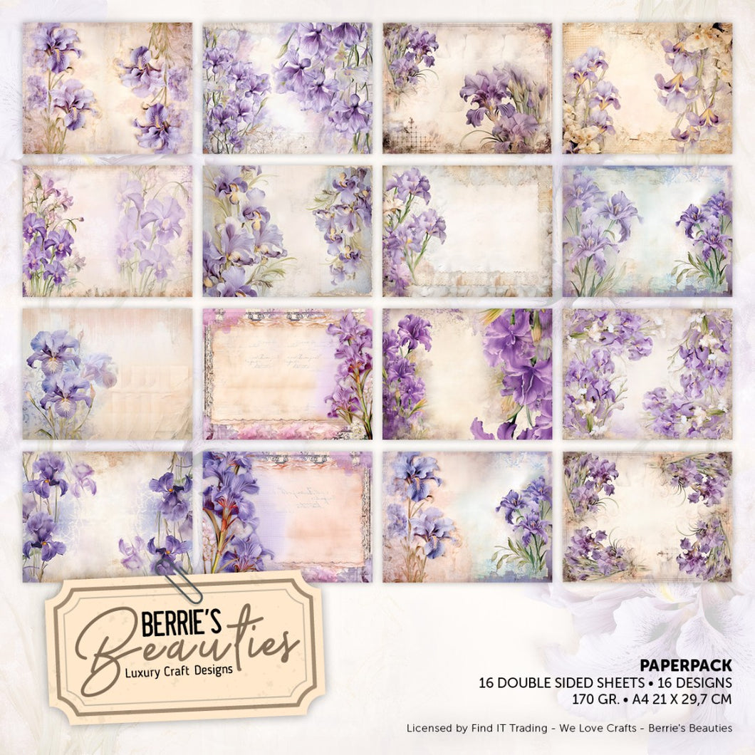Pack papier - Berries Beauties - Iris violet - A4(BBPPA410015)
