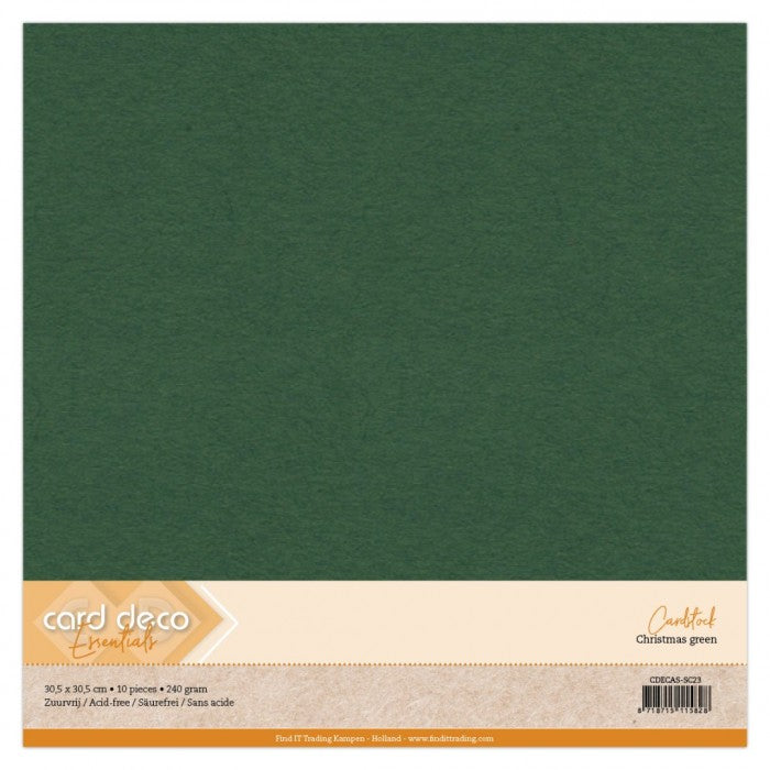 Cardstock lisse 30,5x30,5 cm Christmas Green (10pcs) (CDECAS-SC23)