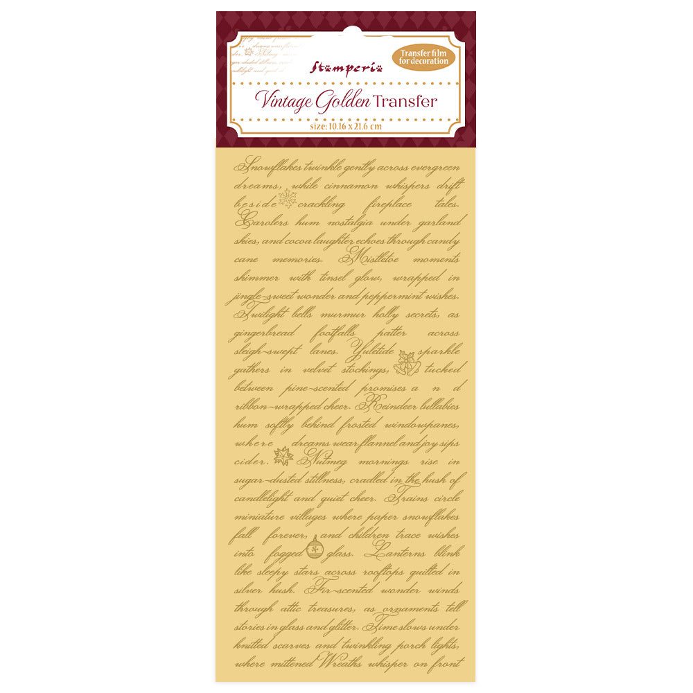 Transfert vintage doré cm 10,16x21,6 - 