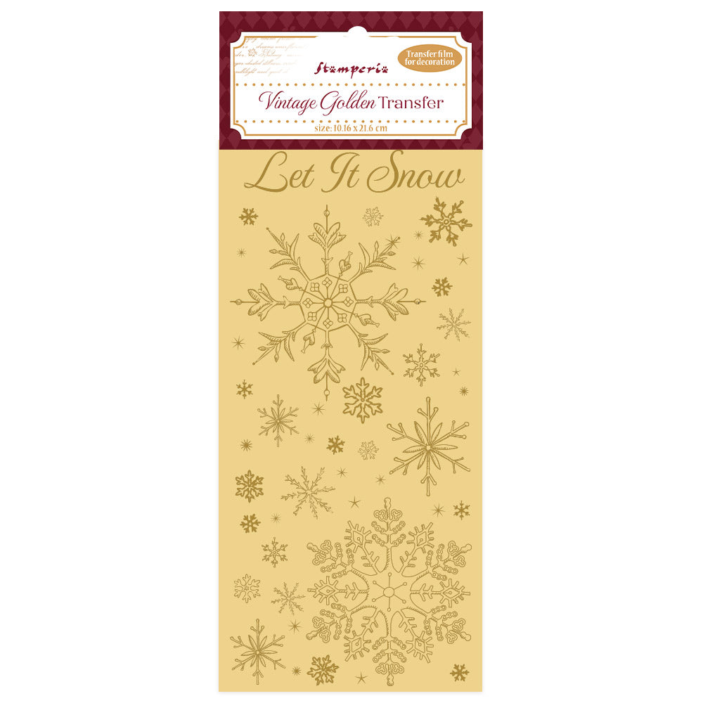 Transfert vintage doré cm 10,16x21,6 - 