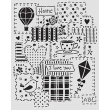 Charger l'image dans la galerie, Pochoir épais Family - Patchwork 20x25 cm - Stamperia
