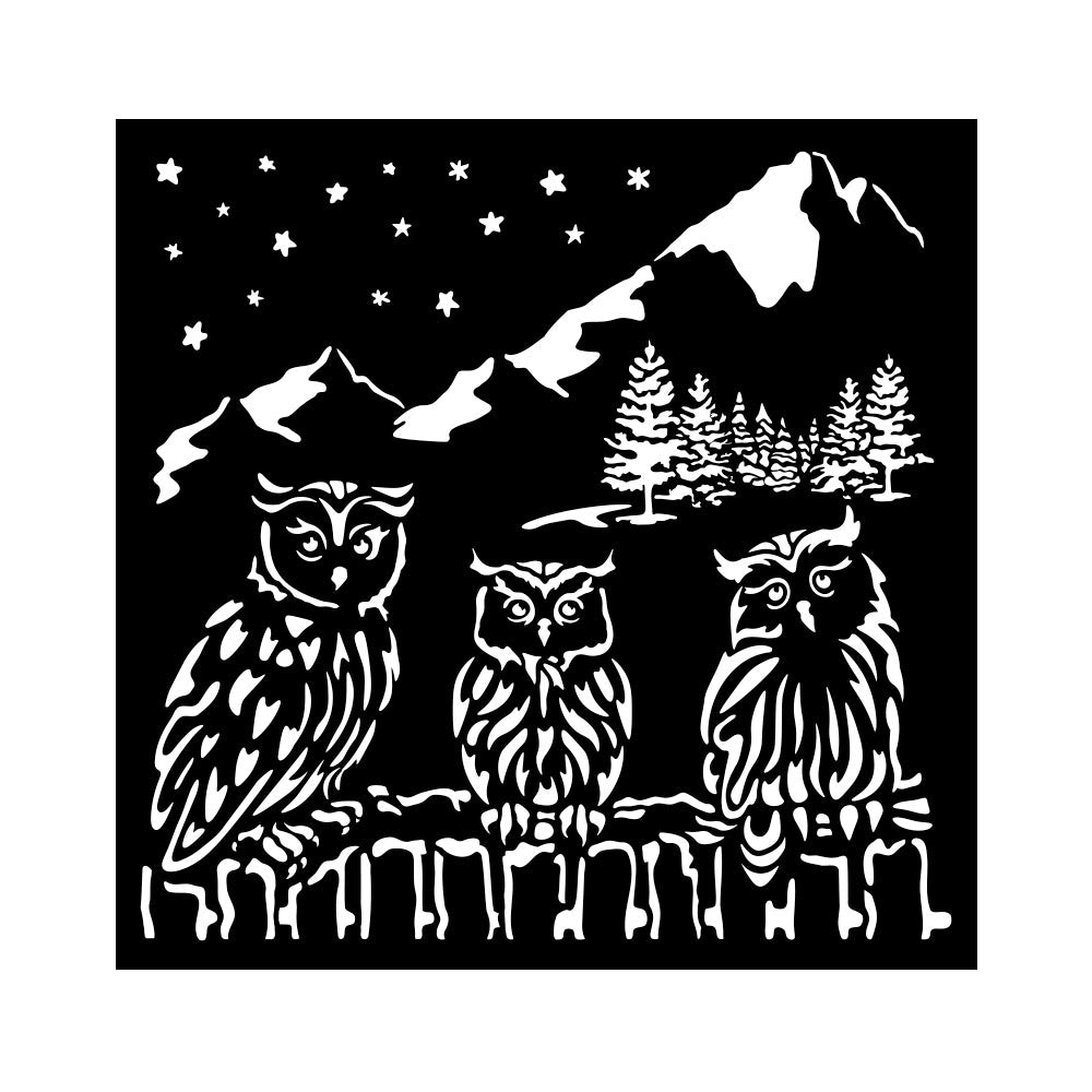 Pochoir épais cm 18X18 -The owl's house 