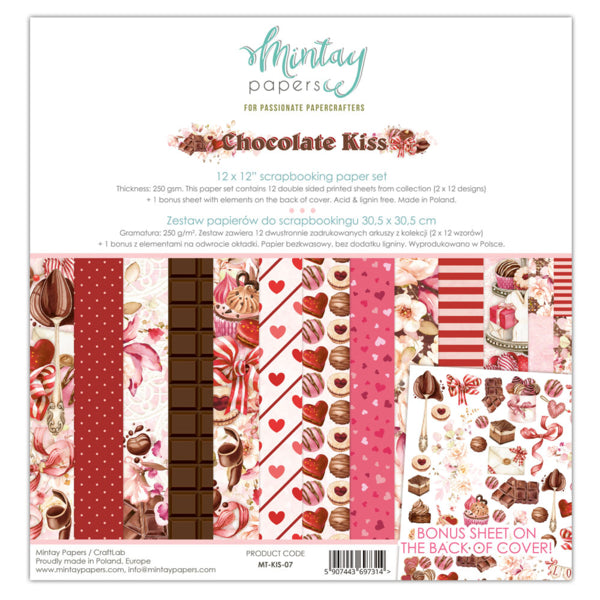 Ensemble de papier 12 x 12 - Baiser au chocolat ( MT-KIS-07 )