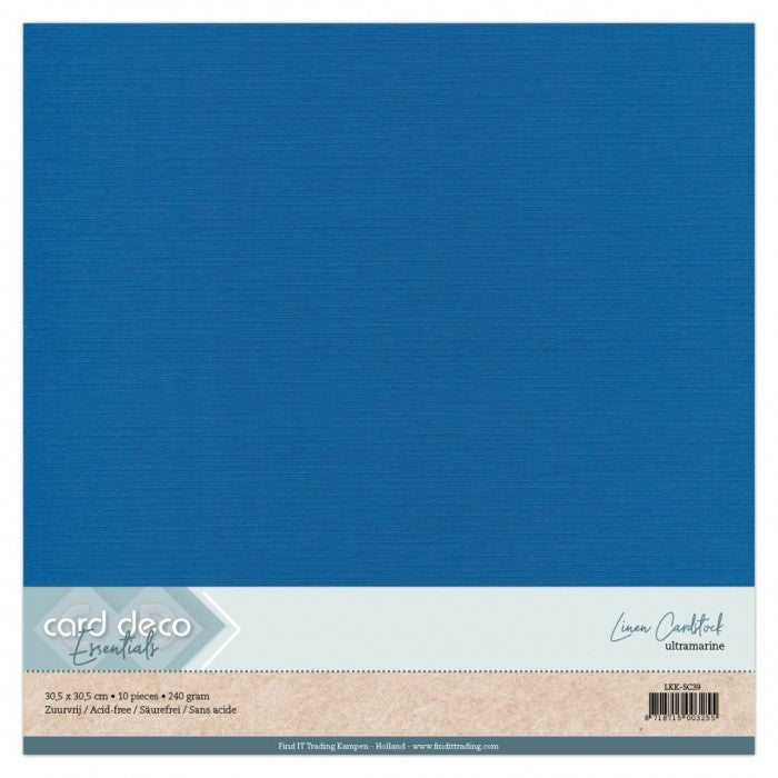 Linen Cardstock 30,5x30,5 cm Ultramarine (10pcs) (LKK-SC39)