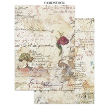 Charger l'image dans la galerie, Page cardstock Flowers and Poems : fleurs aquarellées et poèmes manuscrits
