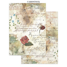 Charger l'image dans la galerie, Page cardstock Flowers and Poems : herbier de feuilles d'automne et verso kraft timbré
