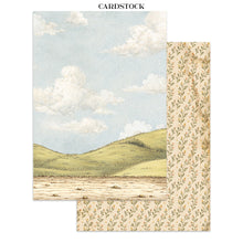 Charger l'image dans la galerie, Page cardstock Cozy Family : paysage de collines et petites fleurs au verso
