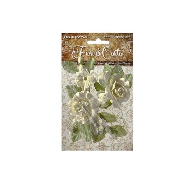 Set fleurs en papier Rose ivoire code: SF148