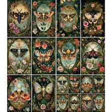 Charger l'image dans la galerie, Papier de riz A4 "Victorian Moths" 6 pièces - Craft Kreatively (CK-RP9542v2)
