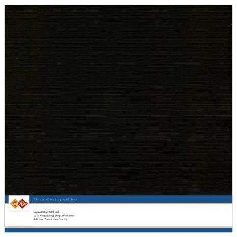 Linen Cardstock 30,5x30,5 CM   Black (10pcs) (LKK-SC31)