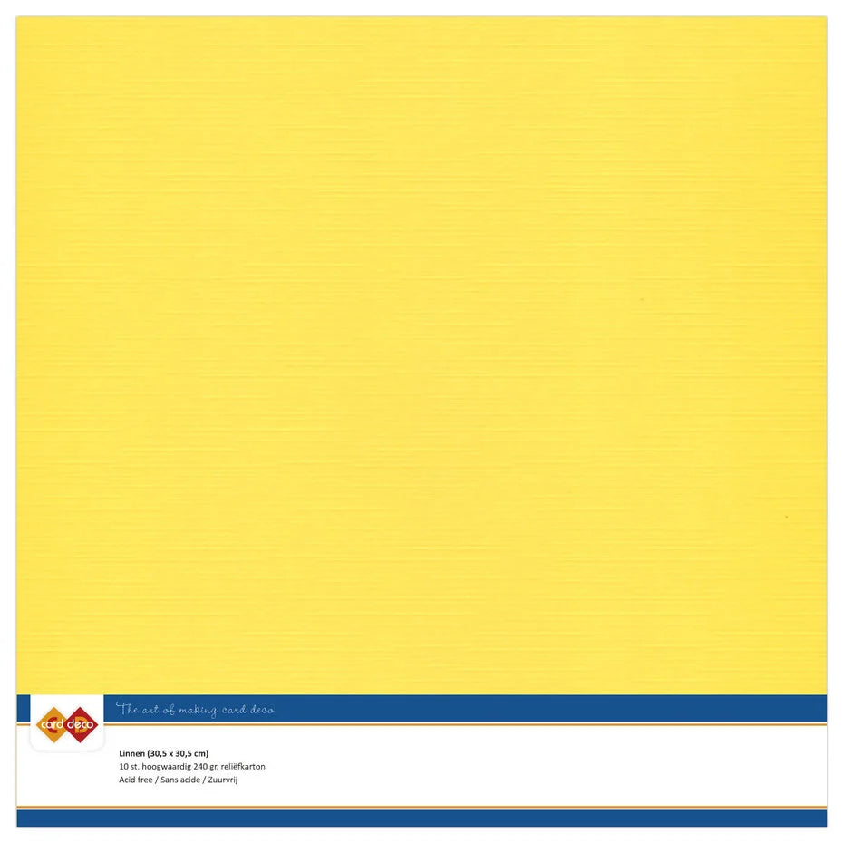 Linen Cardstock 30,5x30,5 cm Canary Yellow (10pcs) (LKK-SC06)