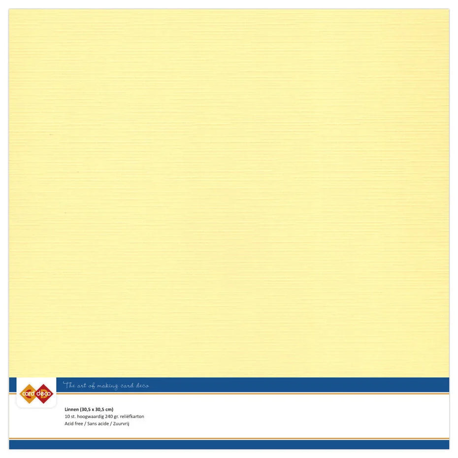 Linen Cardstock 30,5x30,5 cm Light Yellow (10pcs) (LKK-SC03)