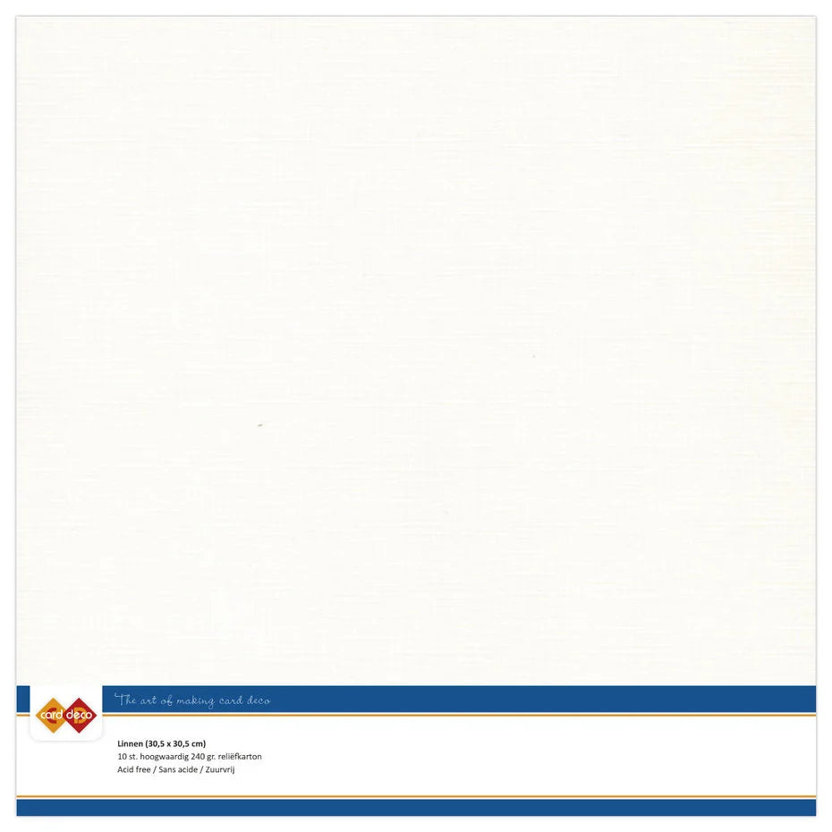 Linen Cardstock 30,5x30,5 cm Off White (10pcs) (LKK-SC32)