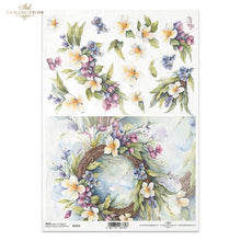 Charger l&#39;image dans la galerie, papier de riz A4 &quot;Couronne fleurie&quot; (R2376) ITD Collection
