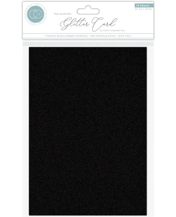 The Essential Glitter Card A4 Black (10pcs) (CCEGC006)