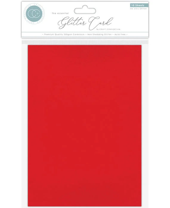 The Essential Glitter Card A4 Red (10pcs) (CCEGC007)