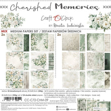 Charger l&#39;image dans la galerie, Cherished Memories 20.3 x 20.3 cm Medium Papers Set (CC-C72-CHM-09)de Craft O&#39; Clock
